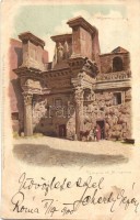Rome, Roma; Tempel der Minerva / temple, Meissner & Buch 'Roma' 12 Künstler-Postkarten Serie 1018. litho s: G. Gioja (EK)