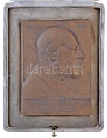 Mátrai Lajos (1875-1966) 1911. 'Zichy Nándor grófnak fáradhatatlan elnökének a Szent-István Társulat / Quattuor Lustris Praesidi Societas Sti Stephani.' Br emlékplakett eredeti dísztokban (144g/57x79mm) T:2 / Hungary 1911. 'To count
