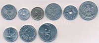 Indonézia 1951-1970. 1s-5R (9xklf) T:1-,2Indonesia 1951-1970. 1 Sen - 5 Rupiah (9xdiff) C:AU,XF