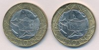 Olaszország 1997. 1000L 'EU' (2xklf) egyik hibás térképpel T:1-Italy 1997. 1000 Lire 'European Union' (2xdiff) one with incorrect map C:AU