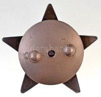 Szovjetunió 1930-1991. 'Vörös Csillag Érdemrend' zománcozott Ag kitüntetés csavaros hátlappal, sorszám a hátoldalán T:2Soviet Union 1930-1991. 'Order of the Red Star' enamelled Ag decoration with screw back, serial number on back C:XF