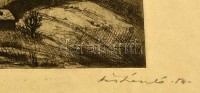 Ács László (?-): Havas hegyoldal. Rézkarc, papír, jelzett, 11×17,5 cm