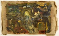 Bálint jelzéssel: Női akt. Olaj, vászon, 24×37 cm