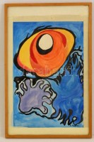 Bálint jelzéssel: Kompzicio. Akvarell, papír, üvegezett keretben, 40×27 cm
