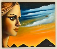 Bólyai Krisztina (?-): Csábító tekintet II. Olaj, vászon,  60×70 cm