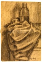 Czigány jelzéssel: Csendélet. Szén, papír, 40×26 cm