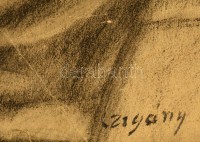 Czigány jelzéssel: Csendélet. Szén, papír, 40×26 cm