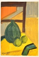 Farkas jelzéssel: Asztali csendélet. Akvarell, papír, 43×30 cm