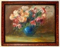 Henczné  jelzéssel :Virágcsendélet. Olaj, vászon, keretben, 60×80 cm