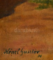 Hénel Gusztáv (1887-1966): Tornác részlet. Olaj, vászon, jelzett, sérült, 44×59 cm