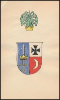 Fritz Junginger (?-?): Címerterv, vegyes technika, papír, jelzés nélkül, 16,5x10 cm