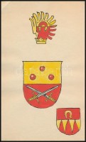 Fritz Junginger (?-?): Címerterv, vegyes technika, papír, jelzés nélkül, 16,5x10 cm