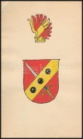 Fritz Junginger (?-?): Címerterv, vegyes technika, papír, jelzés nélkül, 16,5x10 cm