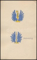 Fritz Junginger (?-?): Freiherrn von Reissig. Címerterv, vegyes technika, papír, hátoldalán jelzett, 17x10 cm