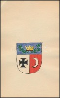 Fritz Junginger (?-?): Címerterv, vegyes technika, papír, jelzés nélkül, 16x10 cm