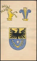 Fritz Junginger (?-?): Címerterv, vegyes technika, papír, jelzés nélkül, 16x10 cm
