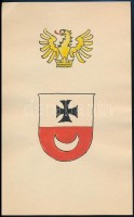 Fritz Junginger (?-?): Címerterv, vegyes technika, papír, jelzés nélkül, 16,5x10 cm