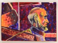 Márffy jelzéssel: Férfi portré. Tempera, papír-karton, 48×68 cm