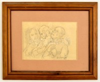 Mednyánszky jelzéssel: Áhítat. Ceruza, papír, keretben, 13×18 cm