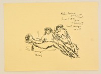 Rippl-Rónai József (1861-1927): Aktok. Cinkográfia, papír, jelzett a cinkográfián, 26×35 cm (1913 A 200 példányban megjelent Fünfzig Handzeichnungen mappából)