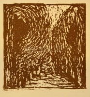 Somlai Vilma (1938-2007): Tavasz, linó, papír, jelzett, 22×20 cm