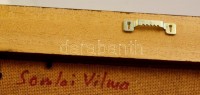 Somlai Vilma (1938-2007): Bögrés csendélet, olaj, farost, hátulján jelzett, fa keretben, 18×23 cm