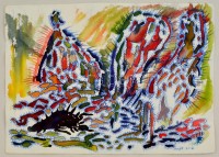 Szeift Béla (1944-2012): Tájkép, vegyes technika, papír, jelzett, 30×40 cm
