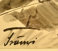 Szőnyi jelzéssel: Udvar. Tus, papír, 28×20 cm
