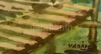 Vadász jelzéssel: Kikötött csónak. Akvarell, papír, üvegezett keretben, 32×24 cm