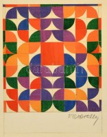 Vasarely jelzéssel: Kompozíció. Kollázs, papír, 15×13 cm