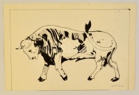 Zórád jelzéssel: Bika. Tus, papír, 28×42 cm