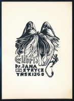 Klemens Raczak (1911-2008): Erotikus ex libris, linó, papír, 10×8 cm