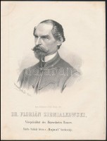 cca 1867 Marastoni József: Florian Ziemiałkowski lengyel politikus portréja, litográfia, papír, 27×21 cm
