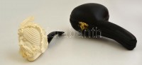 Nem használt, török fejes tajtékpipa eredeti dobozában / Limestone pipe 17 cm