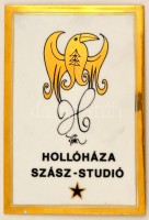 Hollóházi plakett ( Szász Stúdió), kézzel festett, jelzés nélkül, apró lepattanással, 17×11 cm