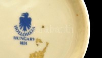 Hollóházi kerek tégely, matricás, jelzett, kis kopásokkal, d: 7 cm