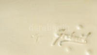 Gránit porcelán elefánt, kézzel festett, jelzett, hibátlan, 15x14 cm