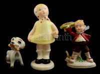 Jelzett figurák, bólogató kutya,  összesen: 3 db , hibátlan, m:6,5-14 cm