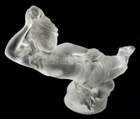 Desna fekvő akt, formába öntött, homokfújt, hibátlan, jelzett, h:29 cm, m:15 cm