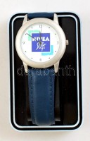 Nivea Soft karóra, bőr szíjjal, dobozban, elemcserére szorul, jó állapotban
