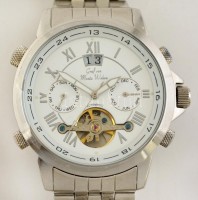 Graf von Monte Wehro automata férfi karóra, hónap, nap, dátum mutatós szerekezettel, acél tokkal, fém szíjjal, új, nem hordott állapotban / New automatic watch
