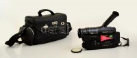 Panasonic RX1 Palmcorder Slim videokamera, töltővel, tartozékokkal, jó állapotban, Carena Black hordtáskával