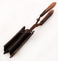 Régi hajsütővas, h: 26 cm