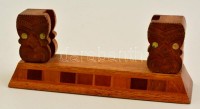 Fa képtartó Új-Zélandról, alján ismertető szöveggel, 15x6,5 cm