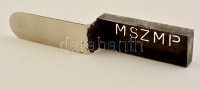 'MSZMP' feliratú kinyomó gyurmához, fém, 15,5×2,5×3 cm
