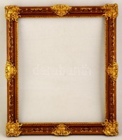 Dekoratív blondel fa képkeret, apró lepattanással, belső: 50,5×60,5 cm, külső:  61×73 cm