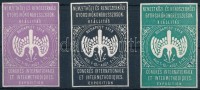 1913 Nemzetközi és Rendszerközi Gyorsíró Kongresszus 3 db klf levélzáró