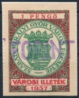 1946-48 Győr szabad királyi város okmánybélyeg gépszínátnyomattal (31.000)