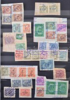 742 db perui okmánybélyeg kivágásokon  az ötvenes évekből / Peru 742 fiscal stamps on cuttings, from the 50-es, in stockbook