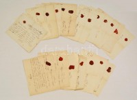 1864-1868 Révfalu, 20 db régi nyugta viaszpecsétekkel, változó állapotban